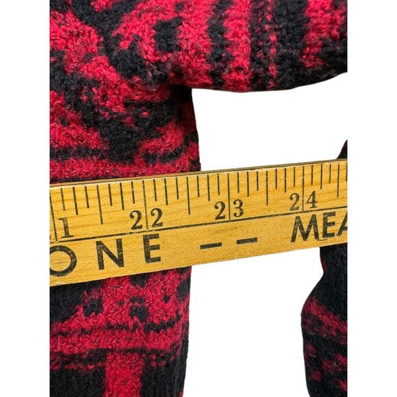 J. Jill Womens Geometric Pattern Sweater XL Red & Black Wool Cotton Blend - Picture 7 of 11